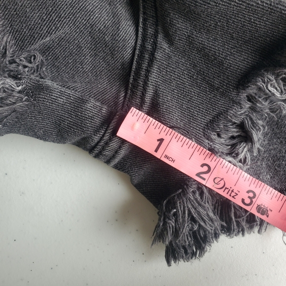 Letter To Juliet High‎ Rise Washed Black Jean Shorts Distressed L 32" Witchy NWT - Picture 8 of 16